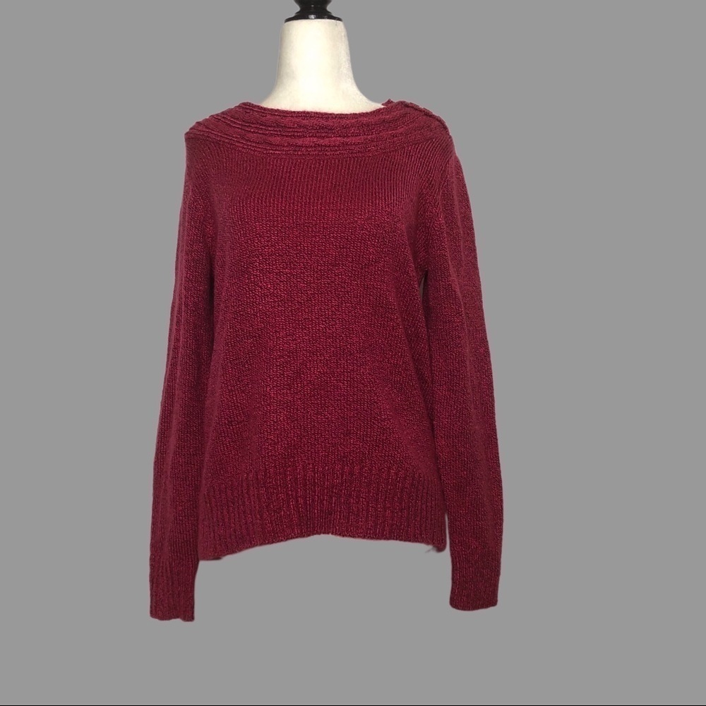 🤍 S 🤍 Carolyn Taylor Cable Knit Collar Shoulder Buttons Pink